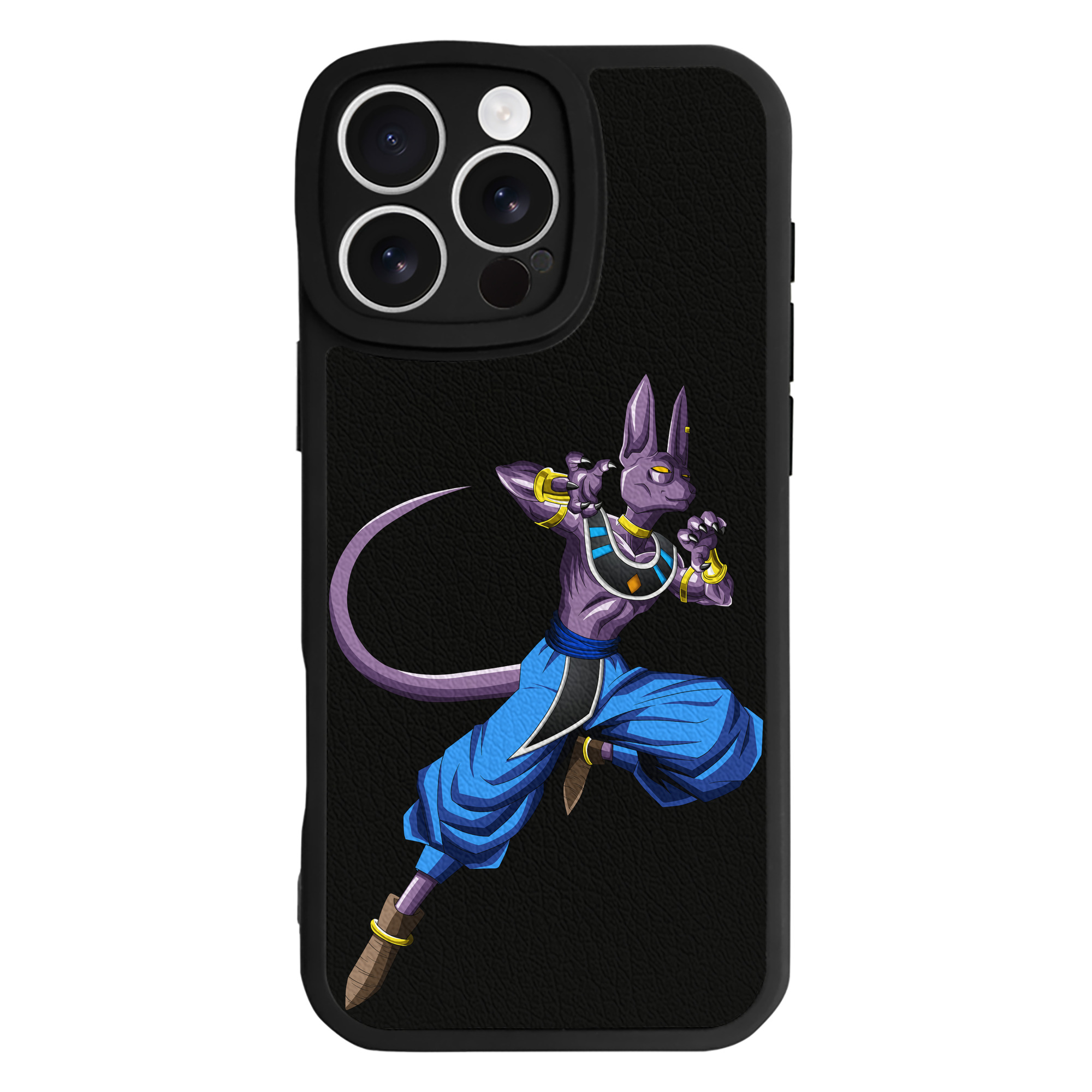 （画像用） ドラゴンボール ビルス 破壊神ビルス DRAGON BALL Beerus Birusu 【iPhone 16シリーズ対応】シリコンスマホケース（レザー調） 材質：シリコン